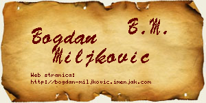 Bogdan Miljković vizit kartica